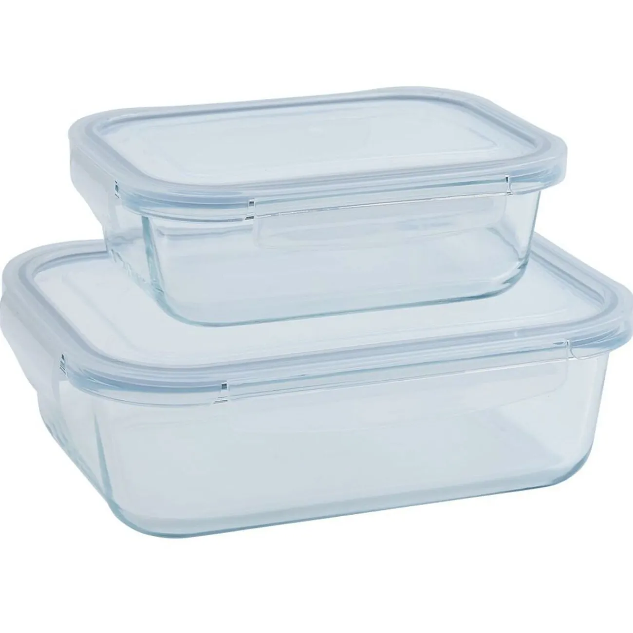 Gifi 2 boîtes de conservation en verre 640 ml et 1500 ml