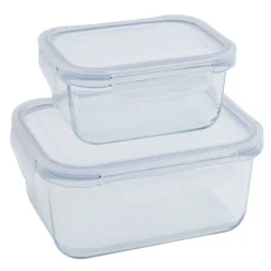 Gifi 2 boîtes de conservation en verre 640 ml et 1500 ml