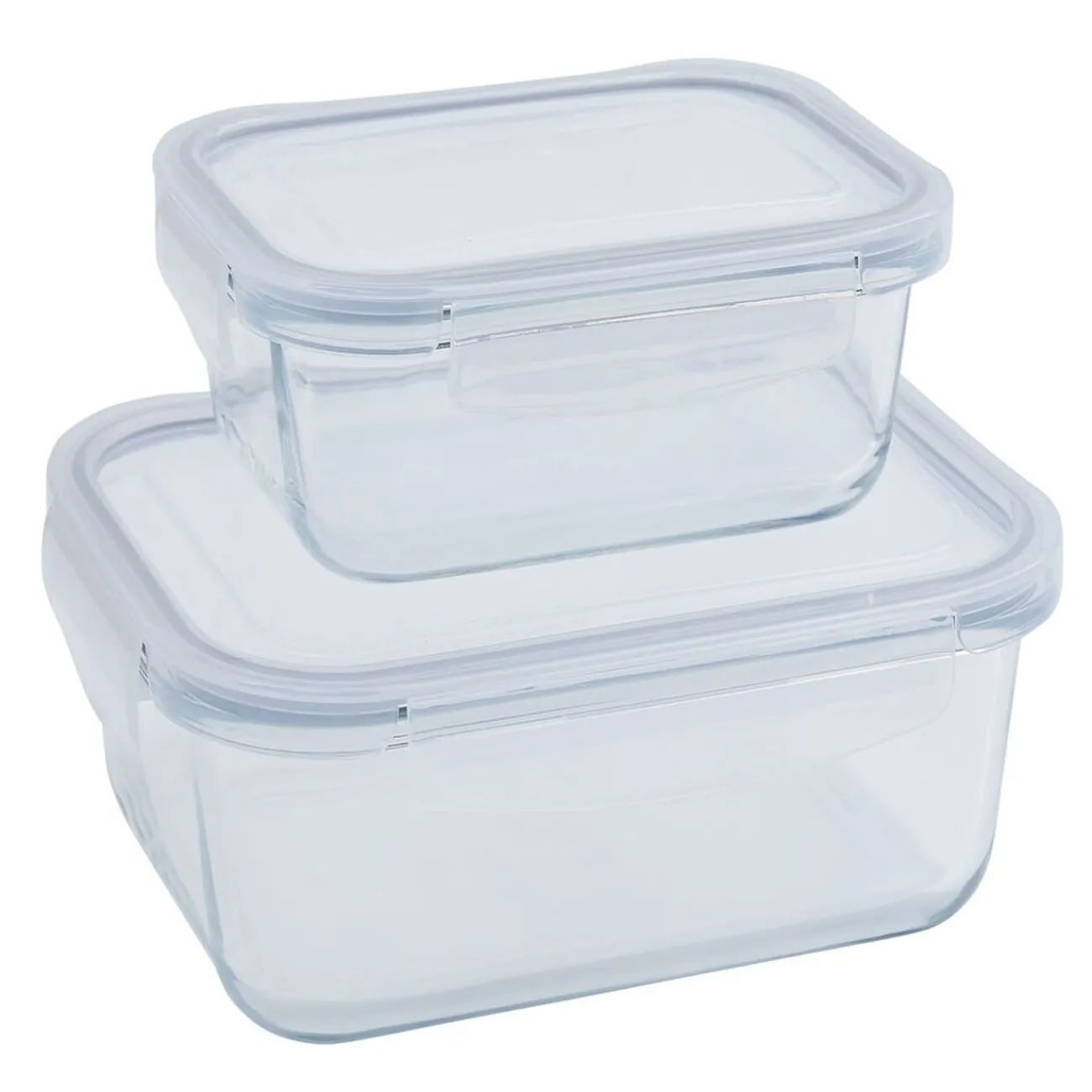 Gifi 2 boîtes de conservation en verre 640 ml et 1500 ml