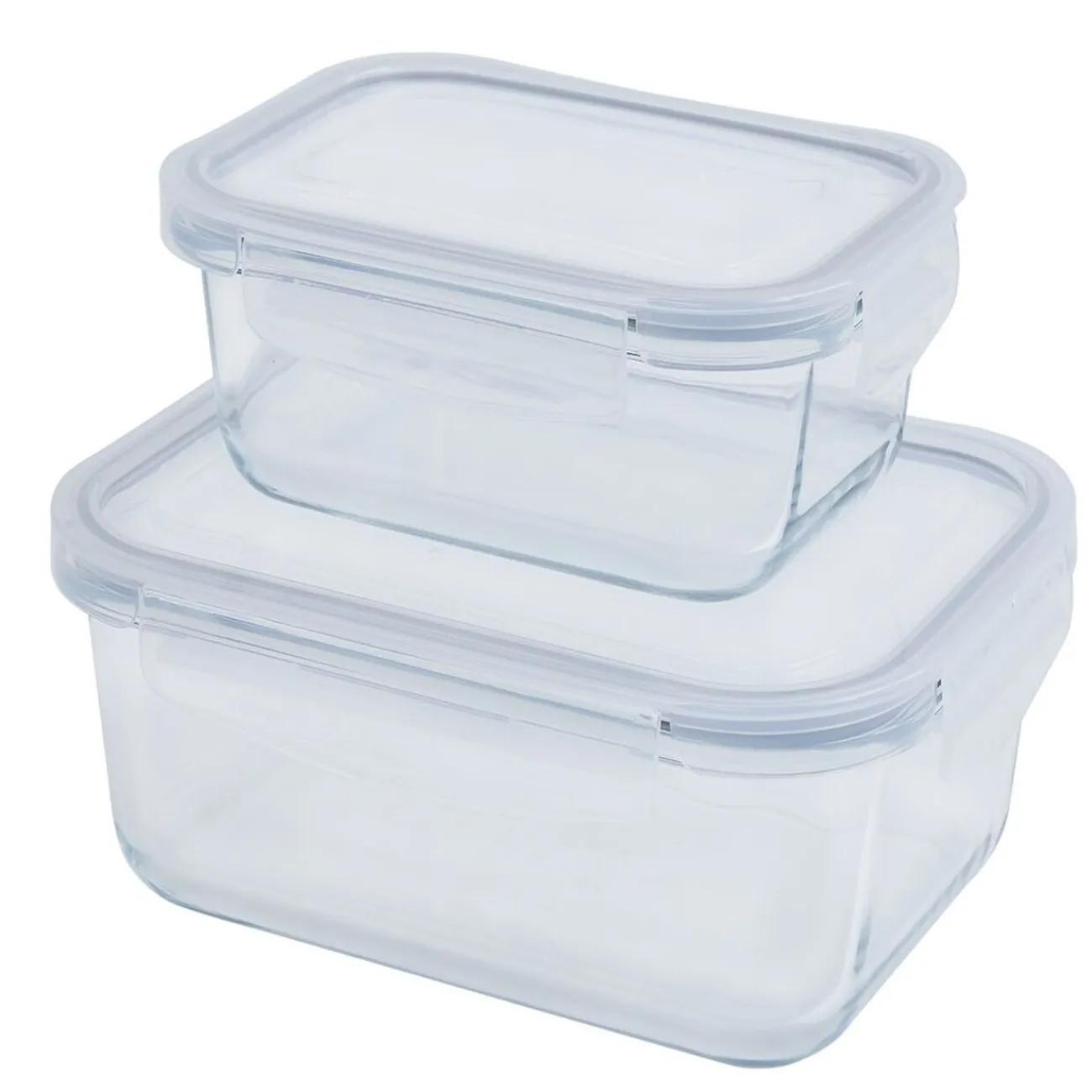 Gifi 2 boîtes de conservation en verre 640 ml et 1500 ml