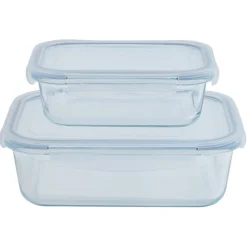 Gifi 2 boîtes de conservation en verre 640 ml et 1500 ml