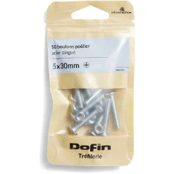 Gifi Quincaillerie^10 boulons poêlier cruciforme acier zingué - 5x30 mm