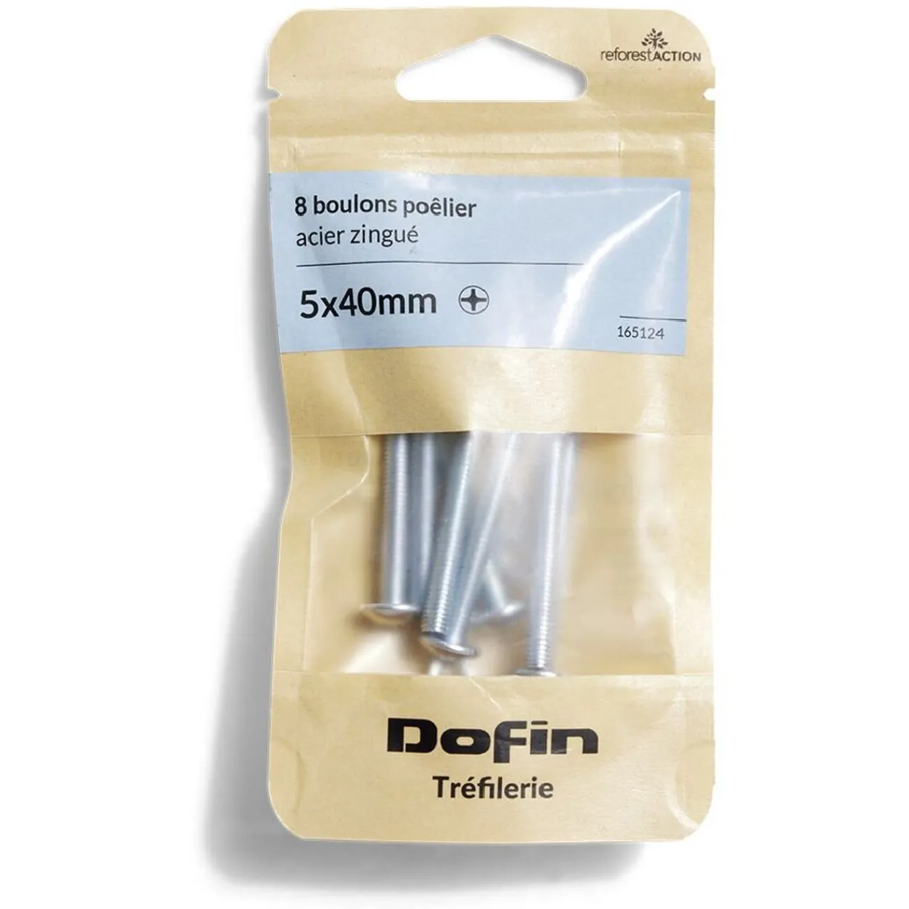 Gifi Quincaillerie^8 boulons poêlier cruciforme acier zingué - 5x40 mm