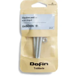 Gifi Quincaillerie^3 boulons poêlier cruciforme acier zingué - 6x60 mm