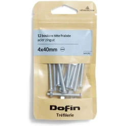 Gifi Quincaillerie^12 boulons tête fraisée acier zingué - 4x40 mm