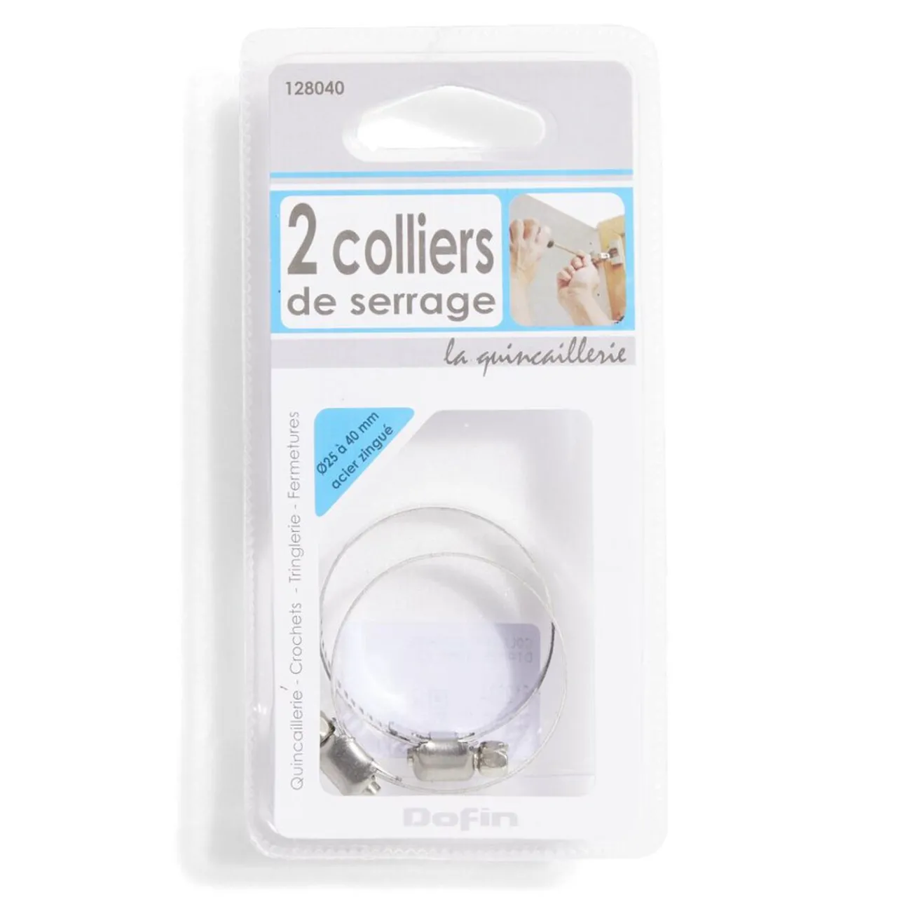 Gifi Quincaillerie^2 colliers de serrage acier zingué - Ø25 à 40 mm