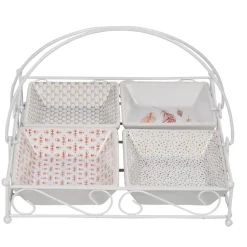 Gifi 4 coupelles avec support blanc