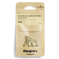 Gifi Quincaillerie^8 crochets à tableau avec aiguille acier laitonné - N°0