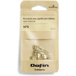 Gifi Quincaillerie^8 crochets à tableau avec aiguille acier laitonné - N°0