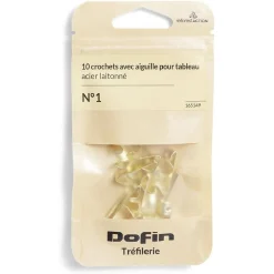 Gifi Quincaillerie^10 crochets à tableau avec aiguille acier laitonné - N°1