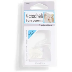 Gifi Quincaillerie^4 crochets adhésifs en plastique transparent - 25x35 mm