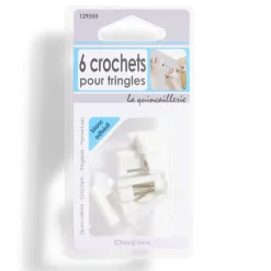 Gifi Quincaillerie^6 crochets adhésifs pour tringle en plastique blanc - 17x24 mm