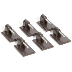 Gifi Quincaillerie^6 crochets adhésifs pour tringle en plastique marron - 17x24 mm