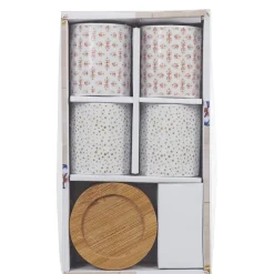 Gifi 4 gobelets expresso avec sous tasse bois