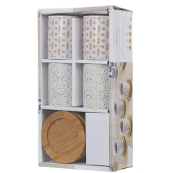 Gifi 4 gobelets expresso avec sous tasse bois