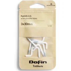Gifi Quincaillerie^8 gonds à vis acier plastifié blanc - 3x30mm
