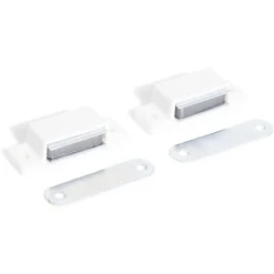 Gifi Quincaillerie^2 loqueteaux magnétiques plastique blanc - Force 3kg