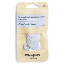 Gifi Quincaillerie^20 rondelles plates larges assorties acier zingué - Ø3/4/5/8/10 mm