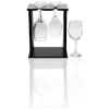 Gifi 4 verres à vin avec support en bois noir