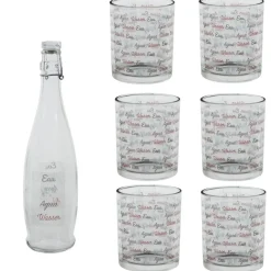 Gifi 6 verres et 1 bouteille 1 L