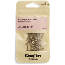 Gifi Quincaillerie^40 vis agglo tête fraisée acier bichromaté - 3x16 mm
