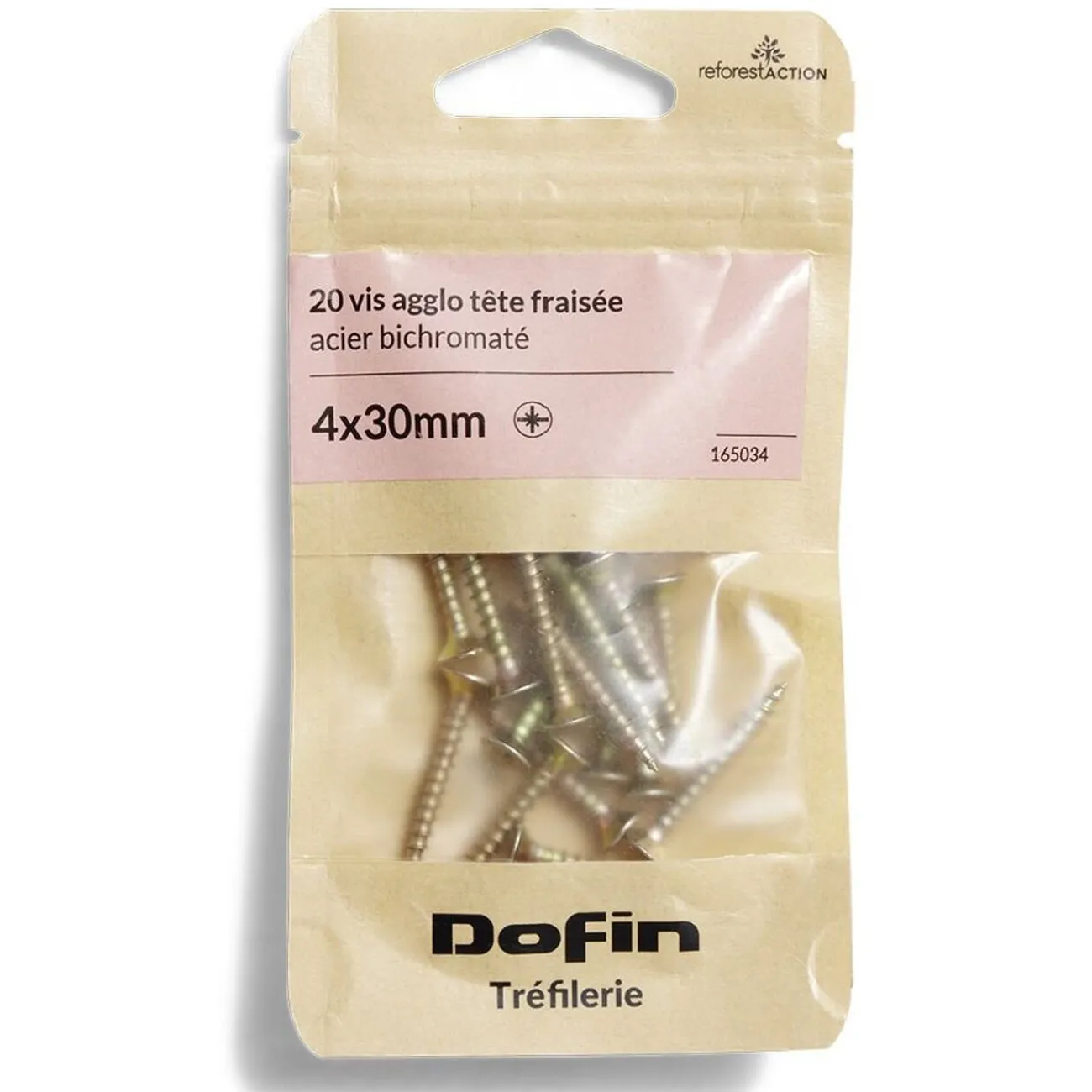 Gifi Quincaillerie^20 vis agglo tête fraisée acier bichromaté - 4x30 mm