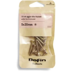 Gifi Quincaillerie^15 vis agglo tête fraisée acier bichromaté - 5x30 mm