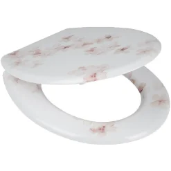 Gifi Equipement Wc^Abattant WC blanc design fleurs de cerisier roses
