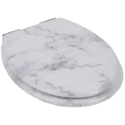 Gifi Equipement Wc^Abattant WC bois effet marbre avec frein de chute déclipsable réglable