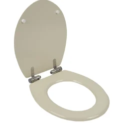 Gifi Equipement Wc^Abattant WC bois motif rayé avec frein de chute déclipsable réglable