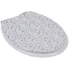 Gifi Equipement Wc^Abattant WC bois terrazzo avec frein de chute déclipsable réglable