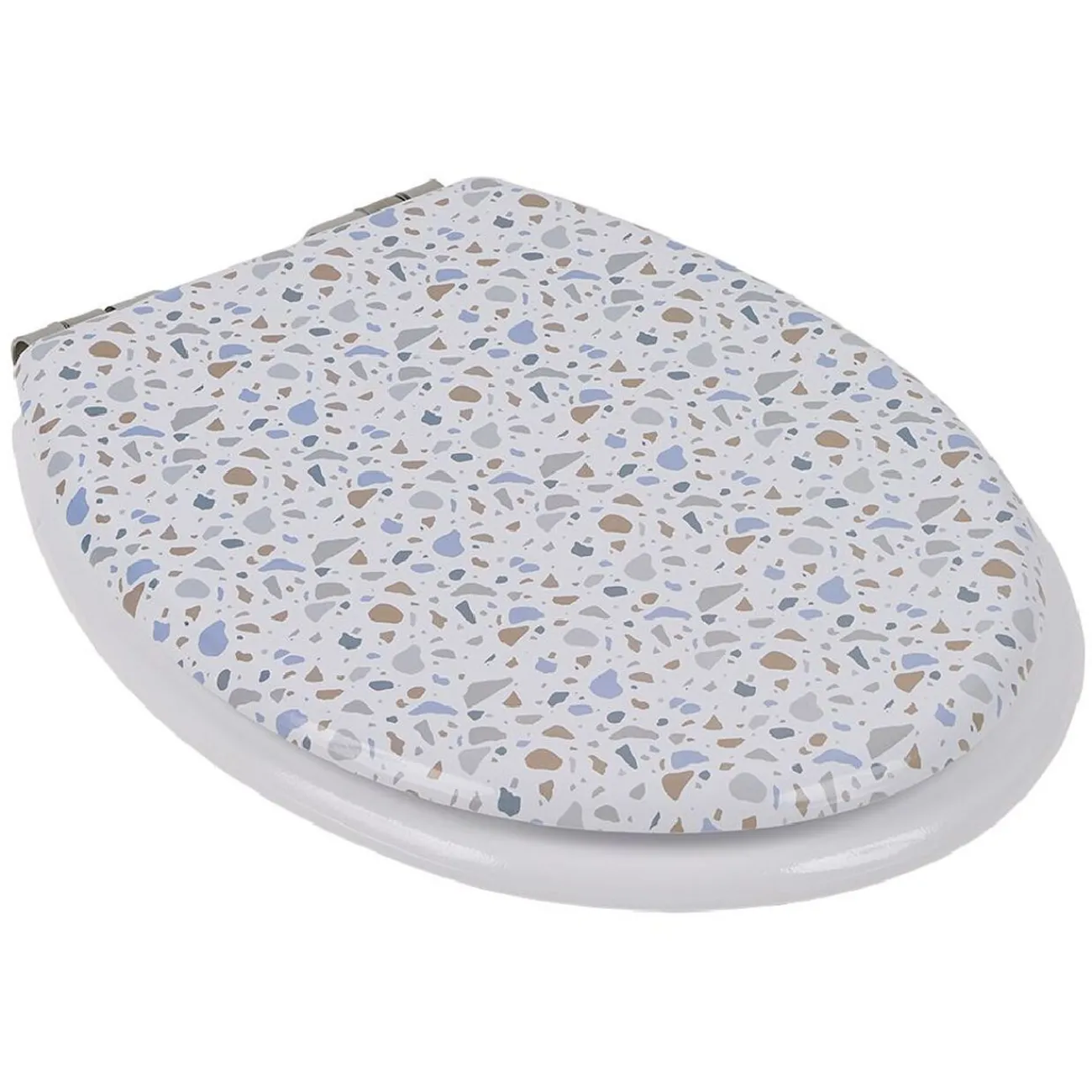 Gifi Equipement Wc^Abattant WC bois terrazzo avec frein de chute déclipsable réglable