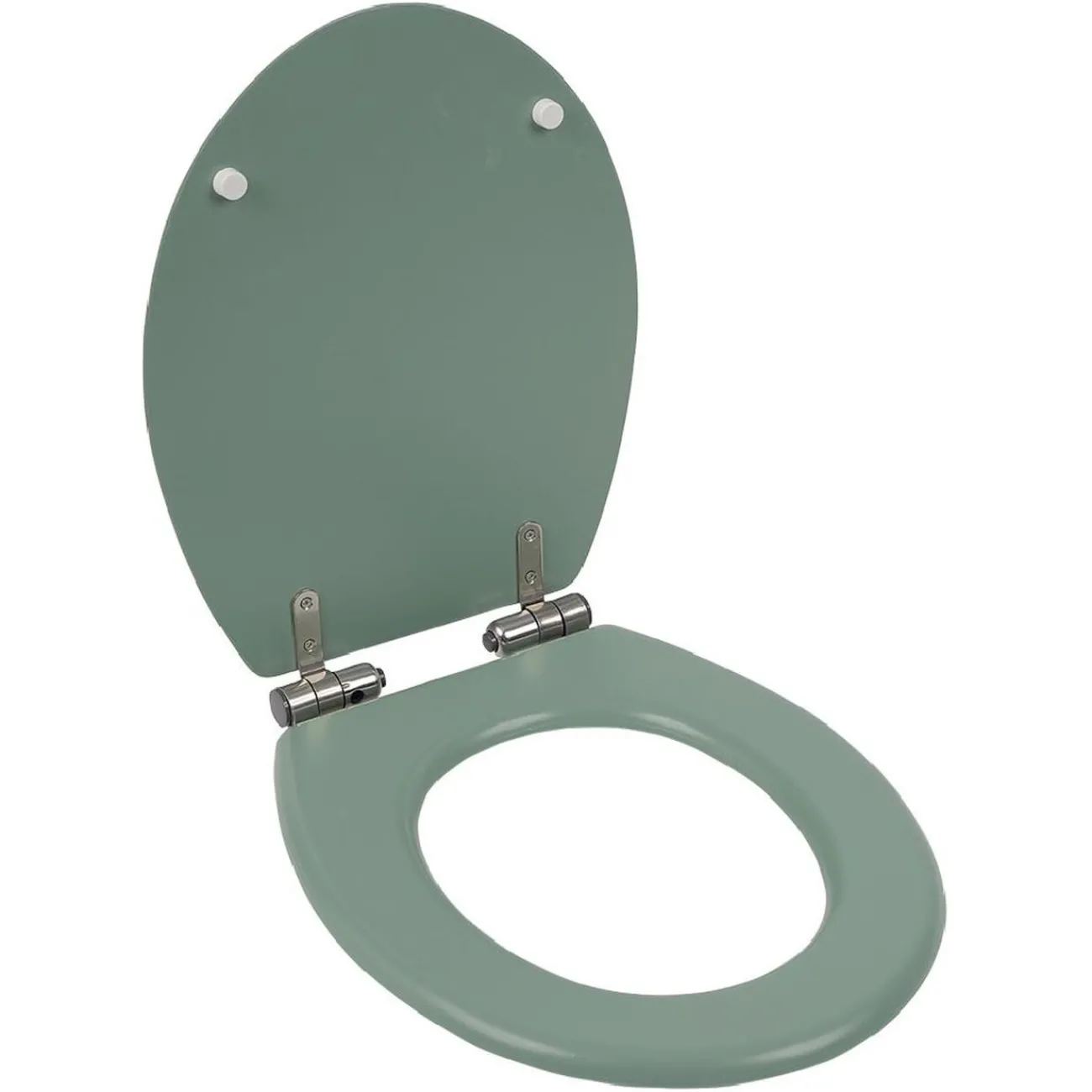 Gifi Equipement Wc^Abattant WC bois vert avec frein de chute déclipsable réglable