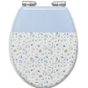 Gifi Equipement Wc^Abattant WC MDF motif terrazzo effet granit blanc et bleu