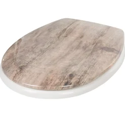 Gifi Equipement Wc^Abattant WC plastique duroplast style bois frein de chute