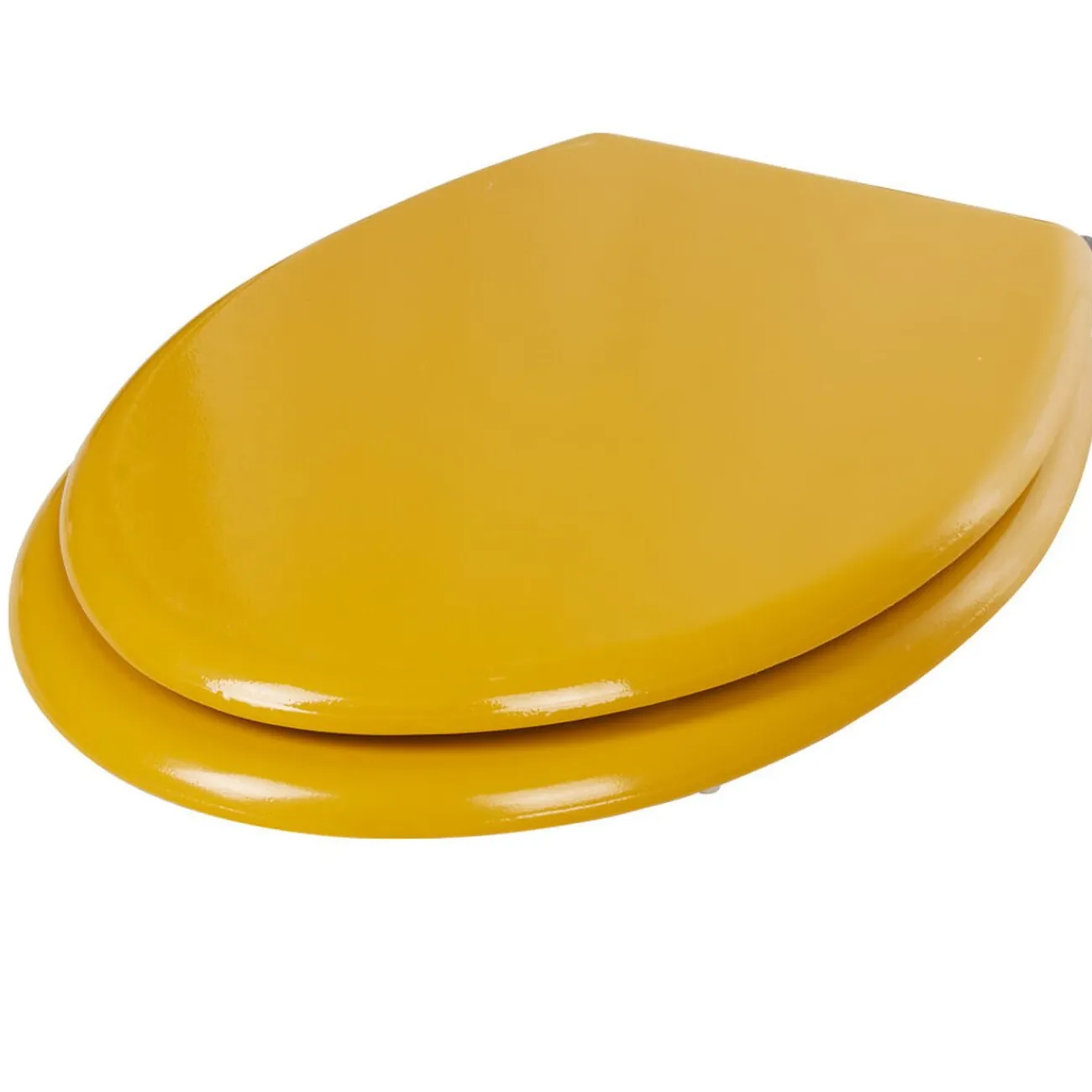 Gifi Equipement Wc^Abattant WC plastique uni jaune moutarde frein de chute