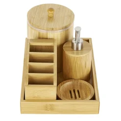 Gifi Aménagement Salle De Bain^Accessoire de salle de bain en bambou x 5