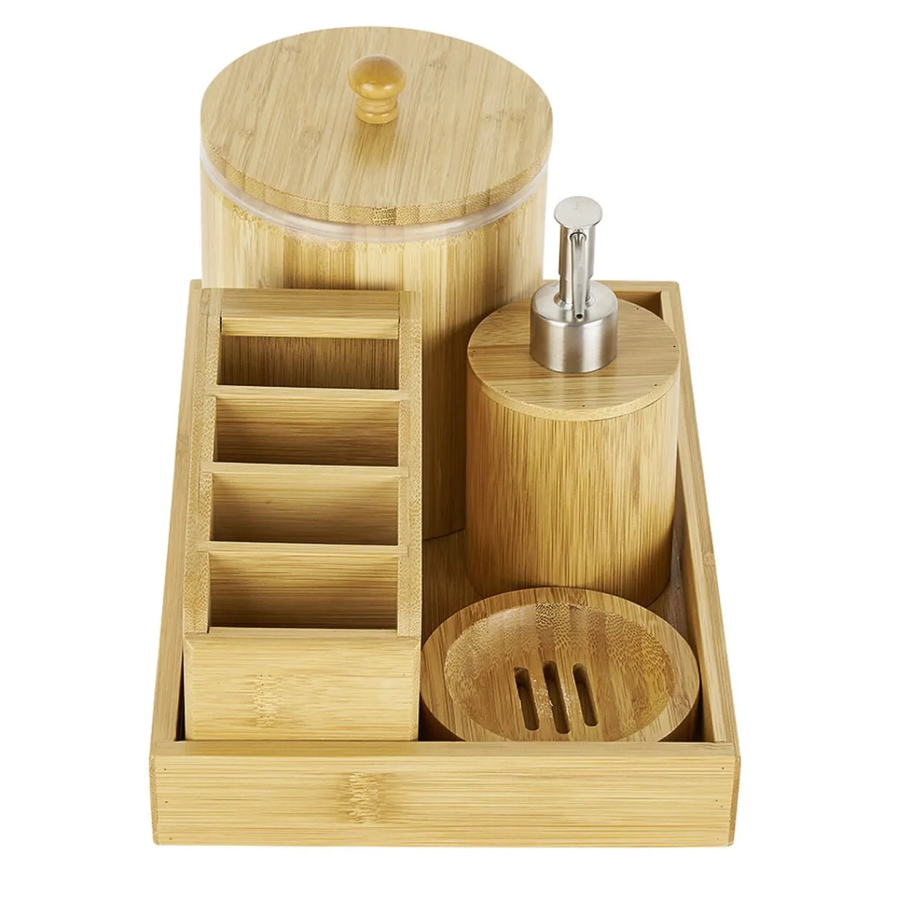 Gifi Aménagement Salle De Bain^Accessoire de salle de bain en bambou x 5