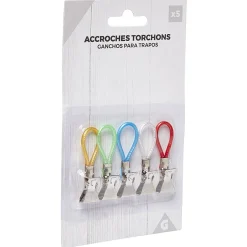 Gifi Rangement|Accroche torchon pince x5 pvc