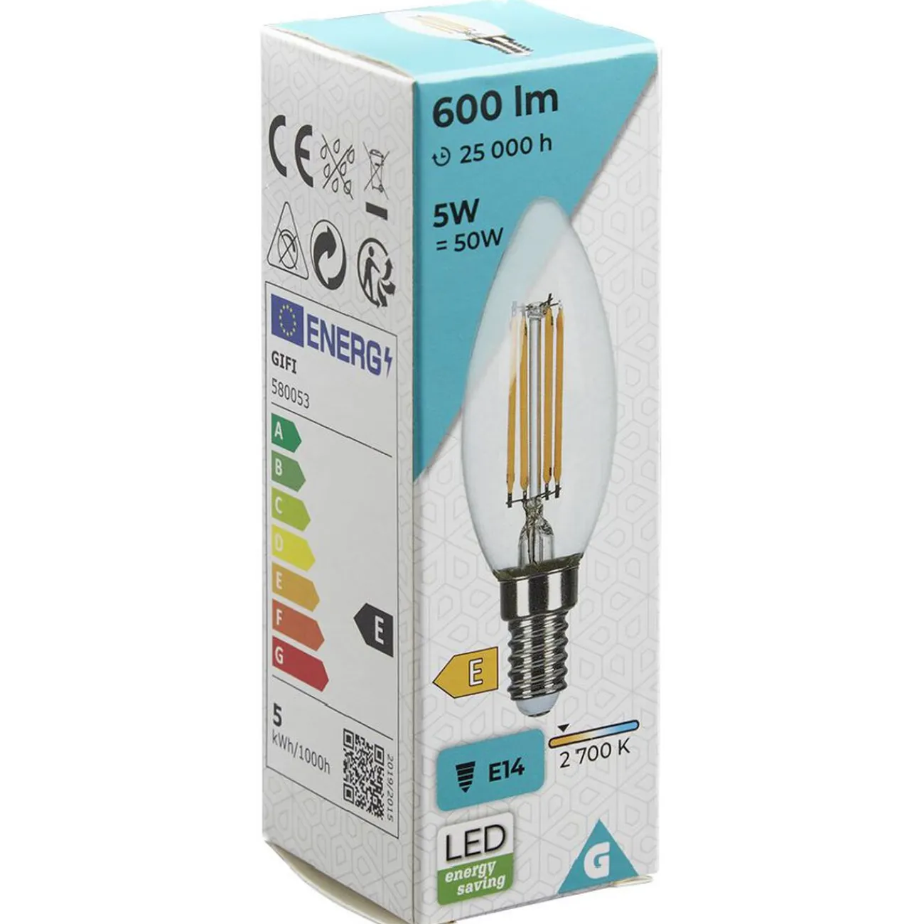 Gifi Ampoule^Ampoule LED à filament C35 E14 blanc