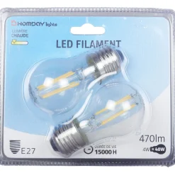 Gifi Ampoule^Ampoule LED à filament G45 lumière chaude 4W x2