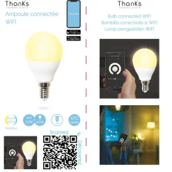 Gifi Ampoule^Ampoule LED connectée blanc ajustable E14 40 W