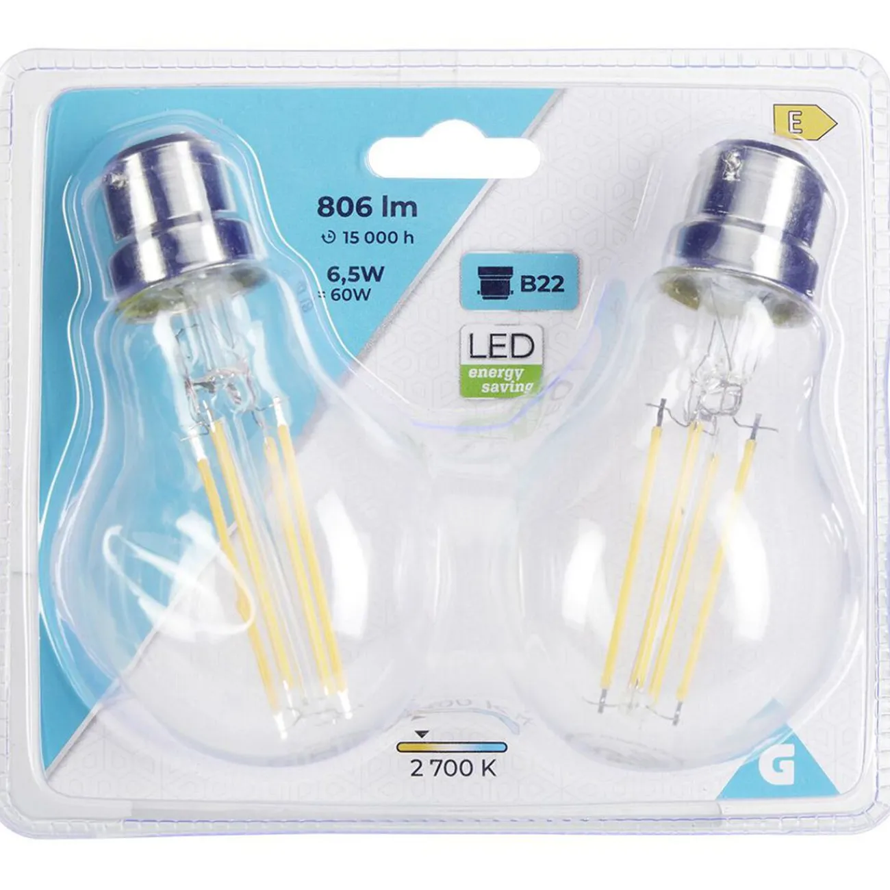 Gifi Ampoule^Ampoule LED filament B22 A60 806lms x2