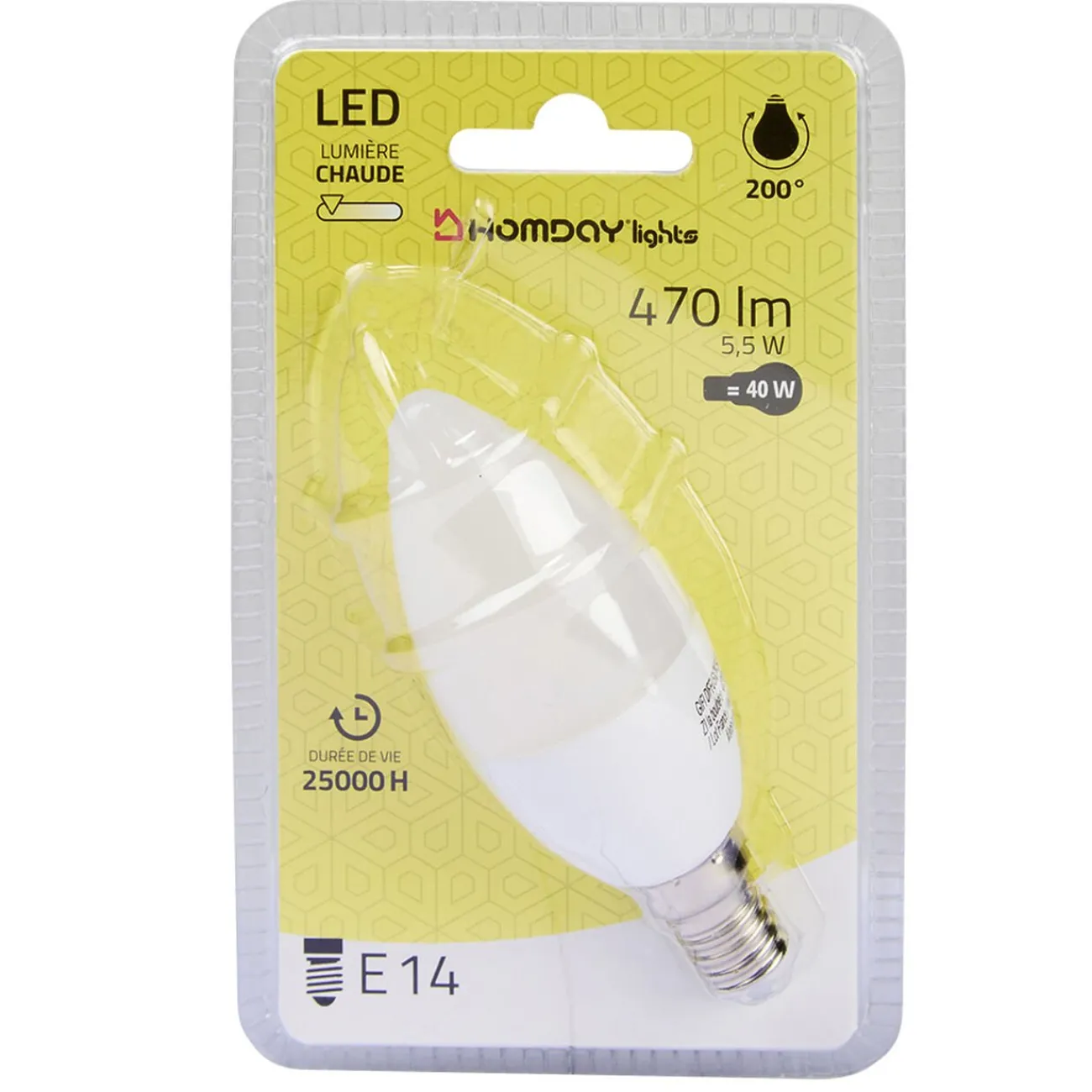 Gifi Ampoule^Ampoule LED forme flamme Homday lumière chaude