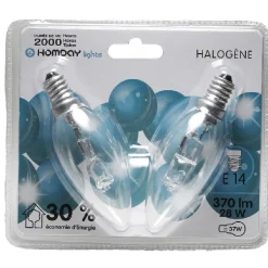 Gifi Ampoule^Ampoule pointe E14 halogène C35 x2