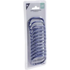 Gifi Equipement Douche^Anneau de douche plastique bleu x12