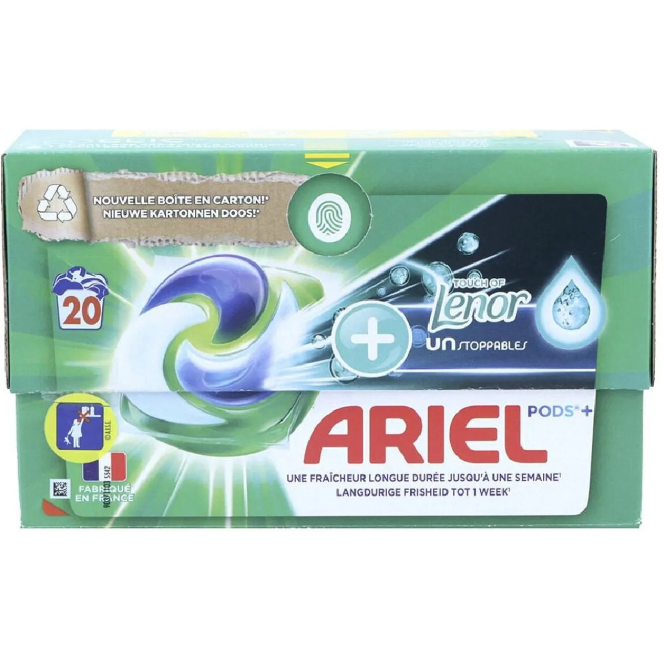 Gifi Entretien Du Linge|Ariel pods avec touche de Lenor Unstoppables 20 lavages