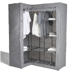 Gifi Rangement|Armoire dressing d'angle grise
