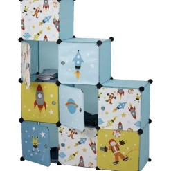 Gifi Rangement|Armoire dressing escalier pour enfant design fusée