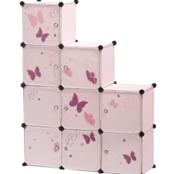 Gifi Rangement|Armoire dressing escalier pour enfant design papillon